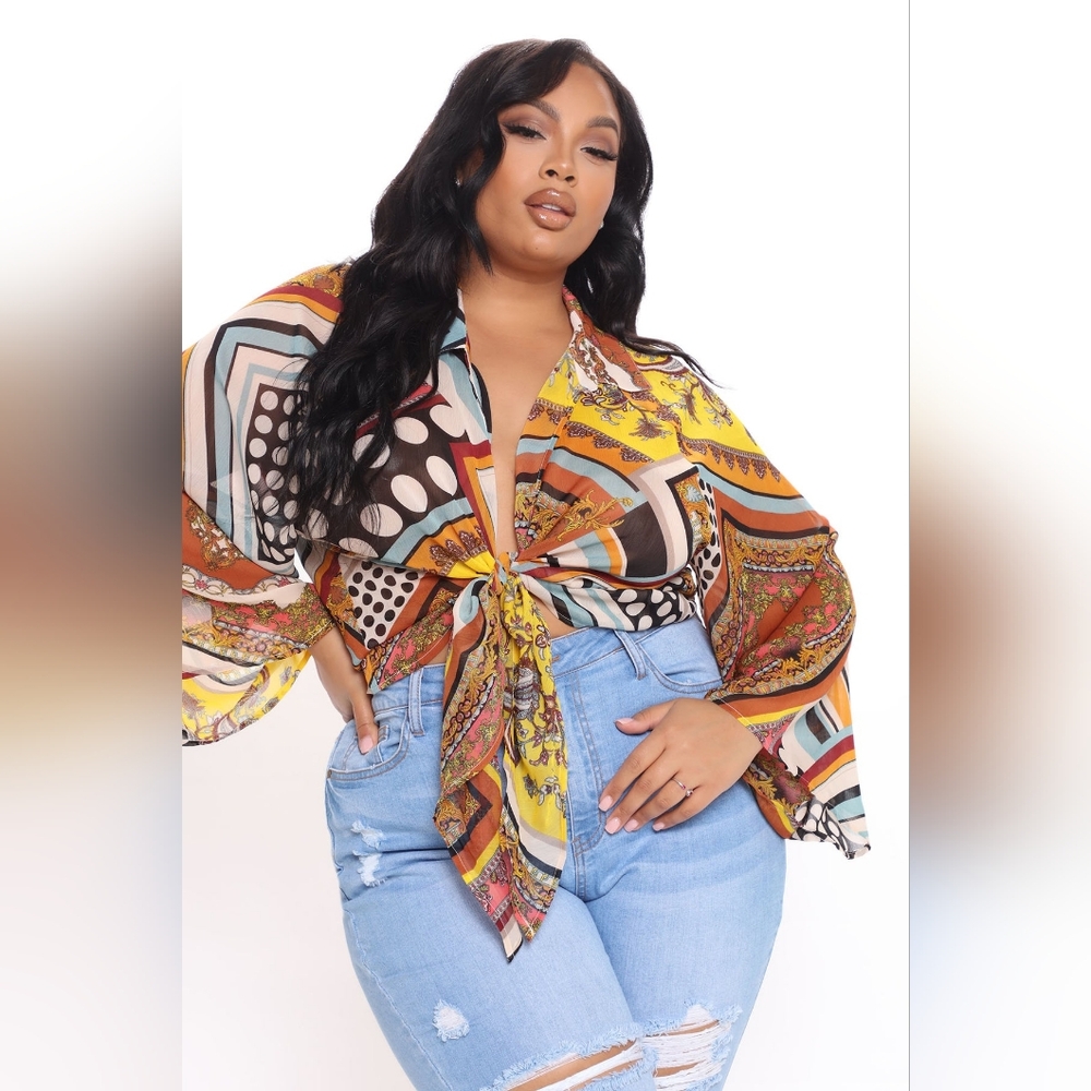 Fashion Nova Ready For A Vacay Blouse - Multi Color
